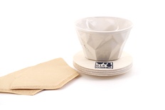 Koffiefilter een-kops  Winterwit glazuur