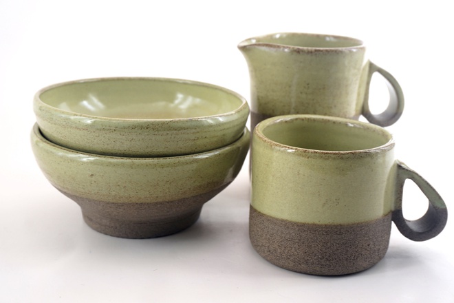 Goccia kom matcha green glazuur