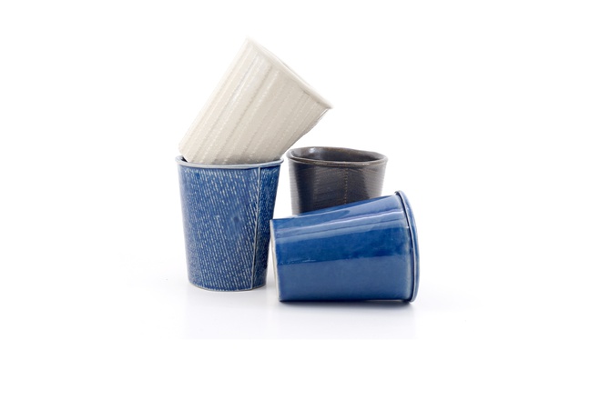 Set van 4 blijvertjes in Jeans - Winterwit -  Winterheide