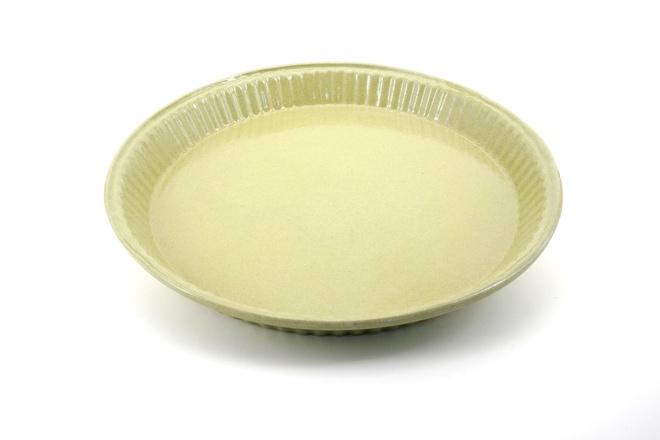 Taartvorm rond geribbeld matcha groen 28cm