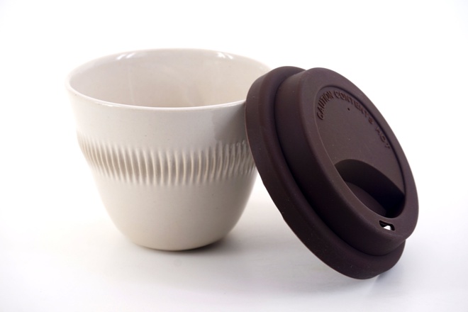 Cup TO-GO in Kiezel glazuur glans