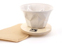 Koffiefilter groot - 2 tot 4 kops -  Winterwit glazuur