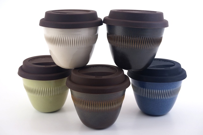 Cup TO-GO in Kiezel glazuur glans
